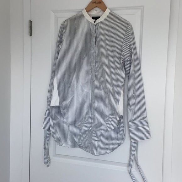 Rag & Bone Dylan striped button down silk cotton shirt - Picture 4 of 13